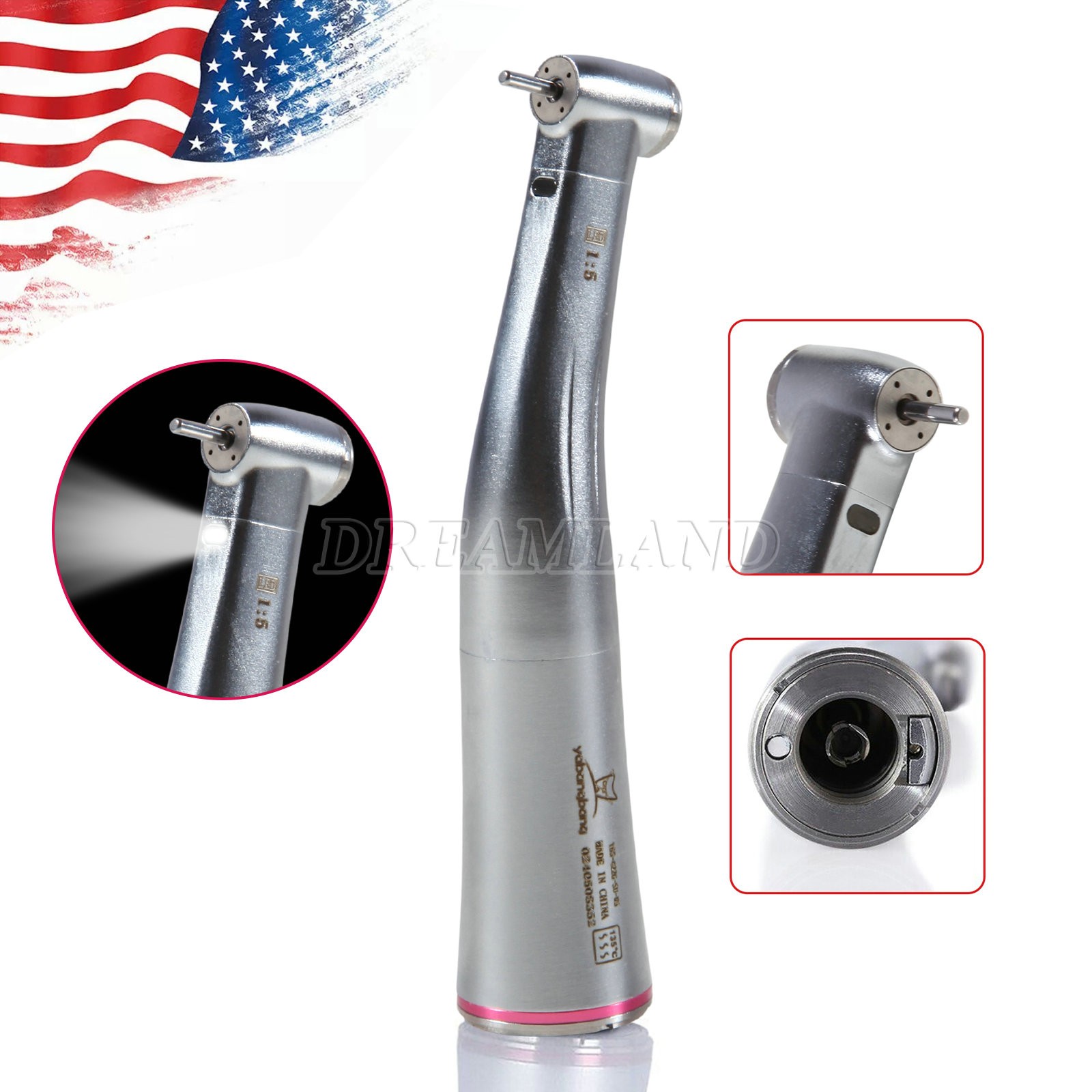 Dental Electric Handpiece 1:5 Speed Contra Angle Fiber Optic YB/ST Standard/Mini