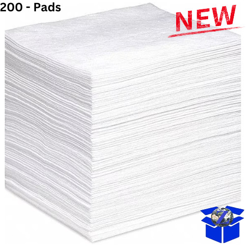 200 – Oil Clean Up Spill Absorbent Pads Contractor Grade Polypropylene
