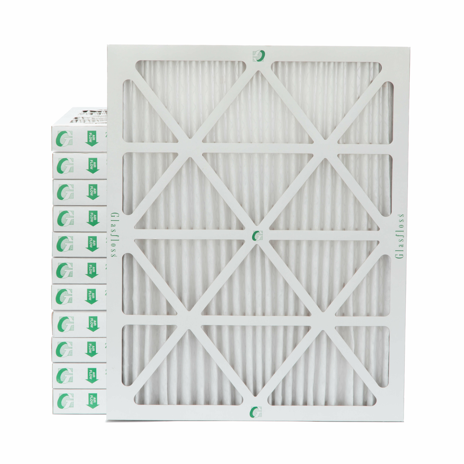 Glasfloss ZL 20x24x2 MERV 10 (FPR 7) Pleated HVAC Air Filters. Case of 12