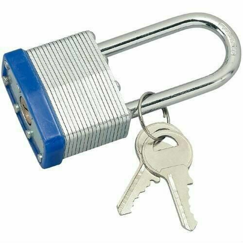 Lot of 6 Piece 50mm 2inch Laminated Pad Locks Keyed the Same Alike Long Shackle