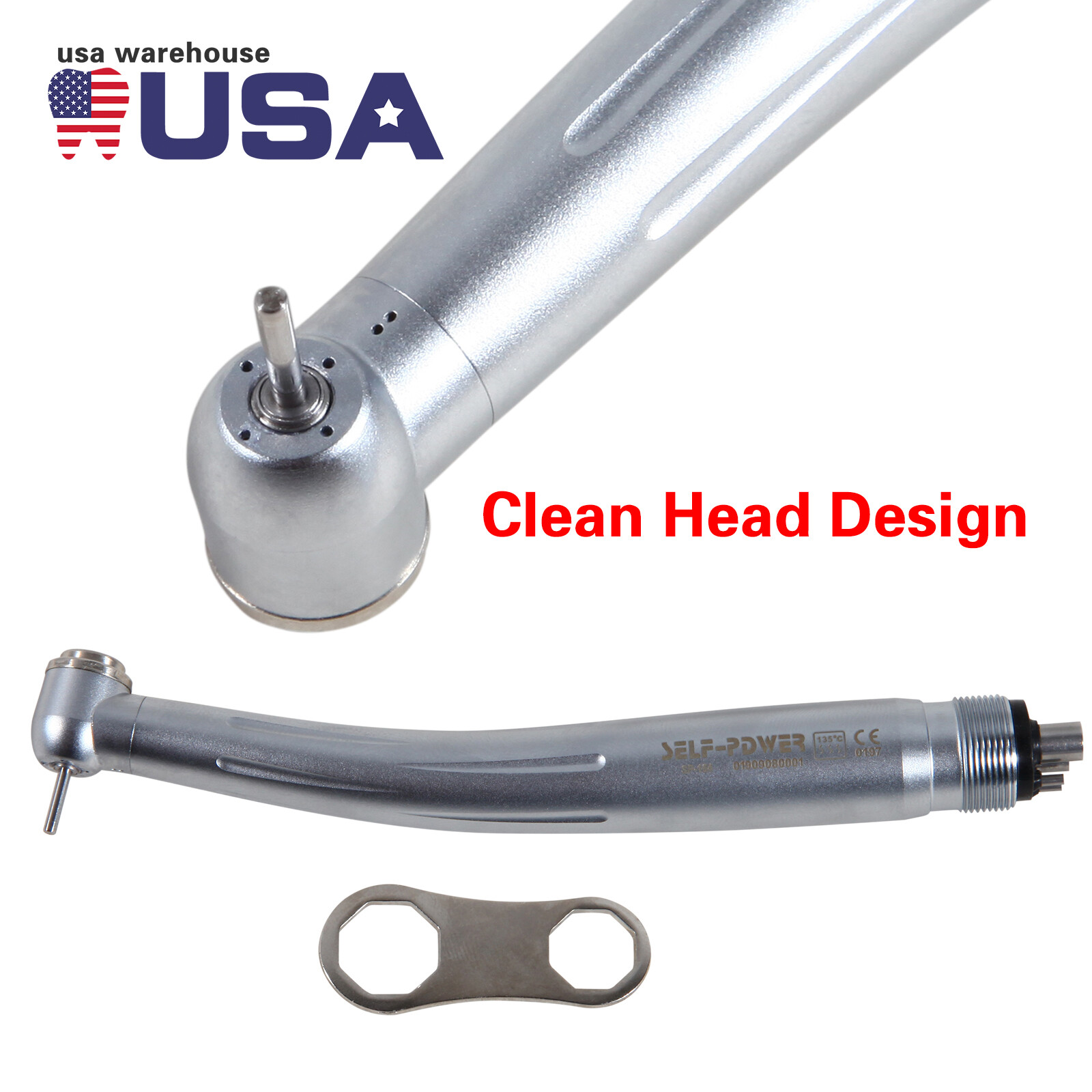 Self Power Dental High Speed Handpiece Air Turbine 4 Hole Fit NSK PANA MAX NADA