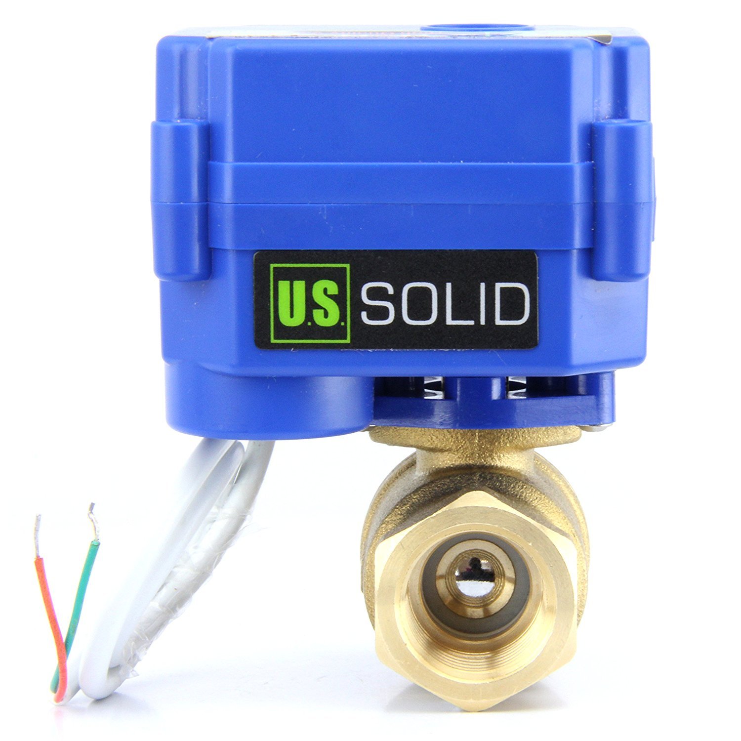 U.S. Solid 3/4″ NPT Motorized Ball Valve N/C 9V 12V 24V AC/DC 2-Wire Brass