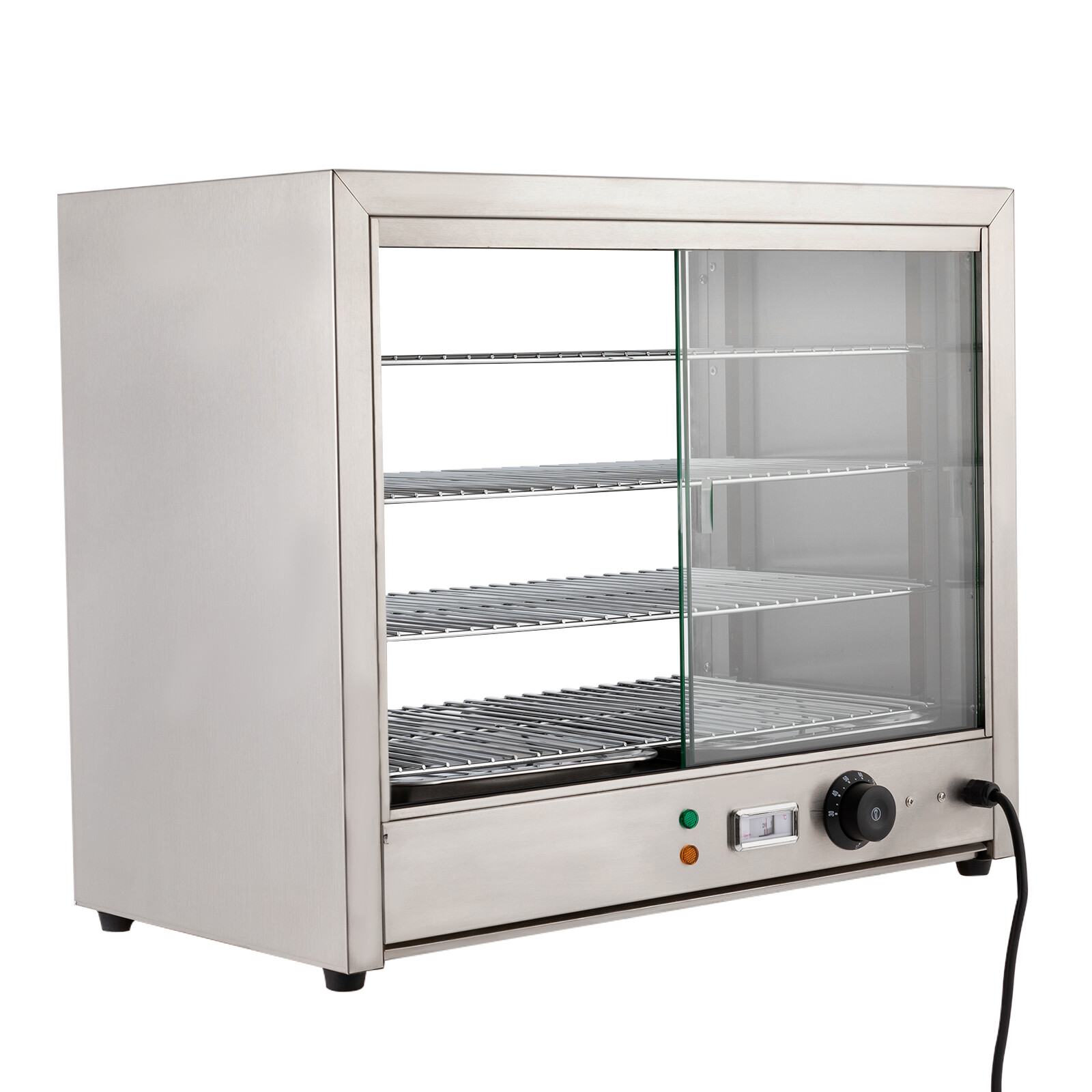 4-Tier Commercial Food Warmer Display Case Countertop Pie Pizza Cabinet 800W