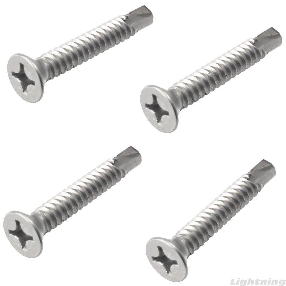 #10 x 1/2″ Self Drilling Screws Flat Head Sheet Metal Stainless Steel Qty 100