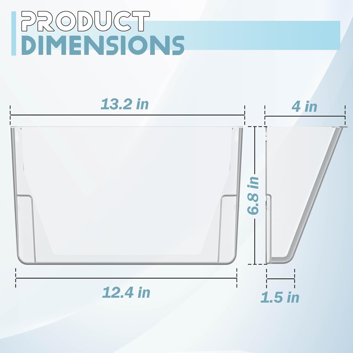 Clear Acrylic Single Pocket, Plastic Hanging Wall Mount File Holder for Office H