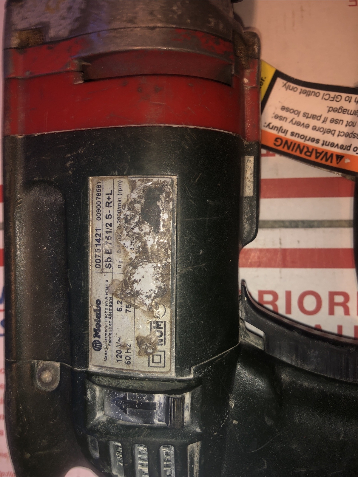 Metabo Hammer Drill Electric Corded SBE 751/2 S- R+L