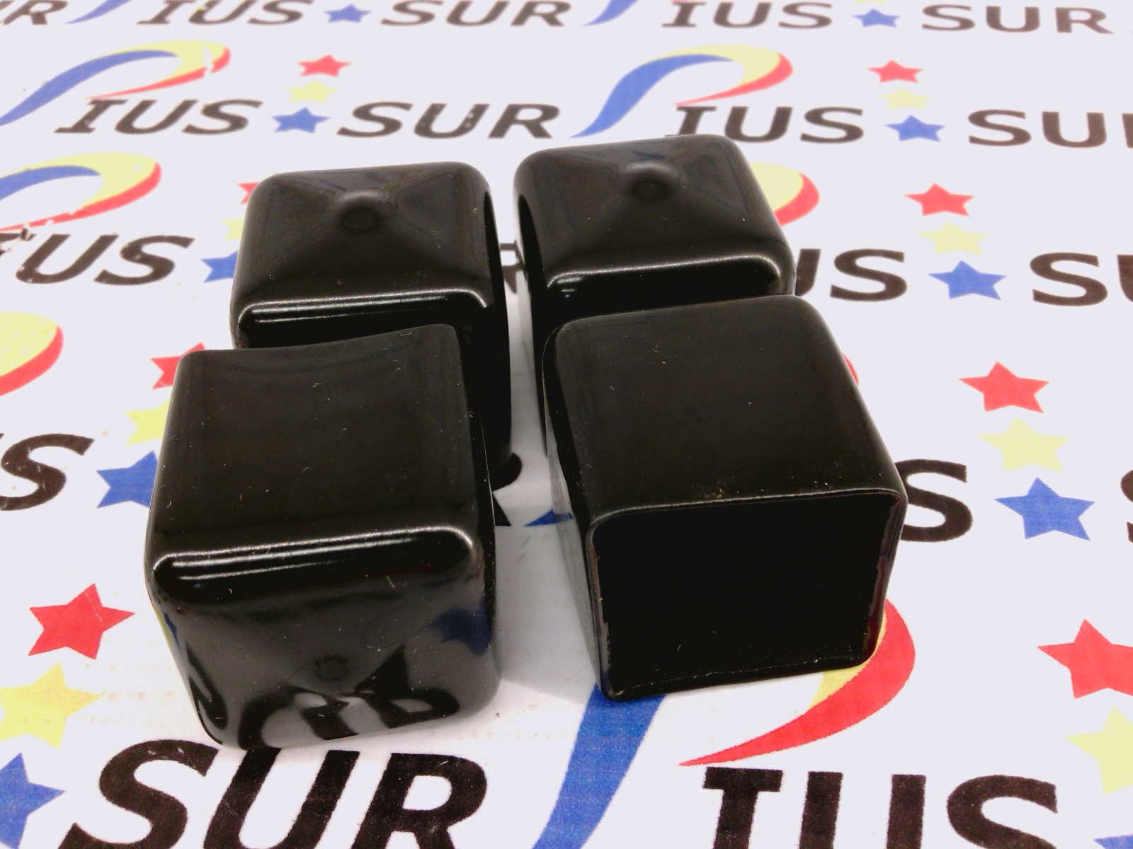 NSSP 4 Lot Plastic Rubber Vinyl 1 Square Tubing Pipe Post Tube End Cap Cover Pli