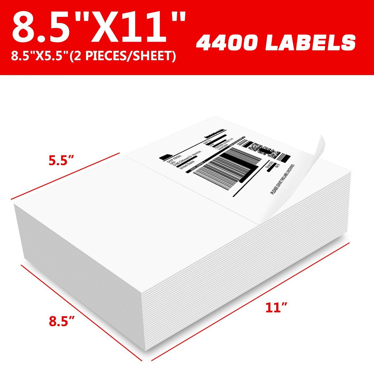 200-11000 Address Labels Laser Ink Jet USPS Click N Ship 8.5 5.5 half sheet eBay