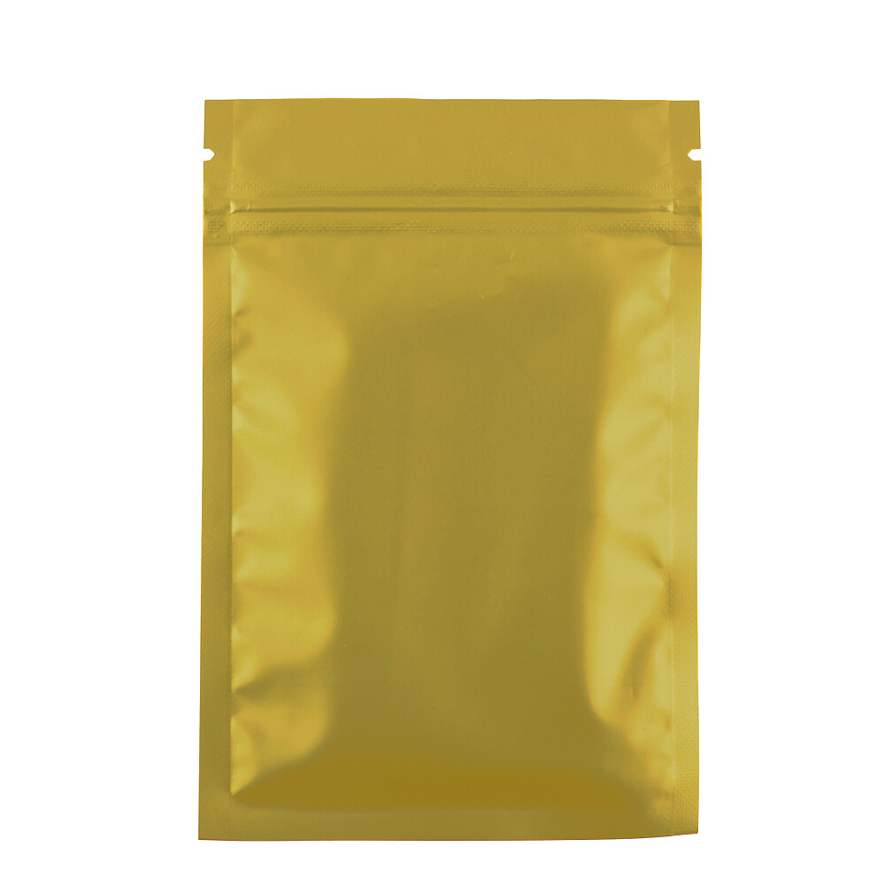 100 Flat Clear/Silver/Gold Metallized Foil Resealable Bags 8.5x13cm (3.3×5.1″)