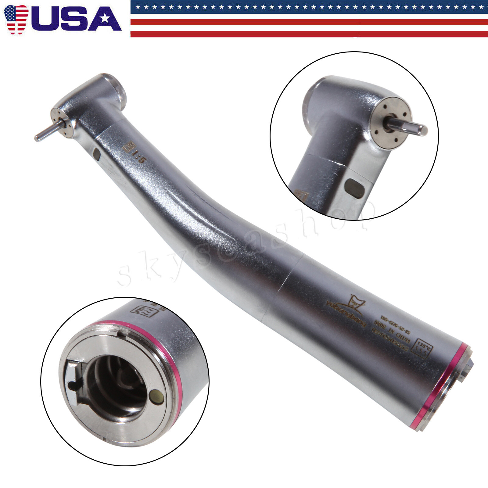 Dental 1:5 Contrangulo Agua-Spray interno FG1.6mm Fiber Optic Handpiece for NSK