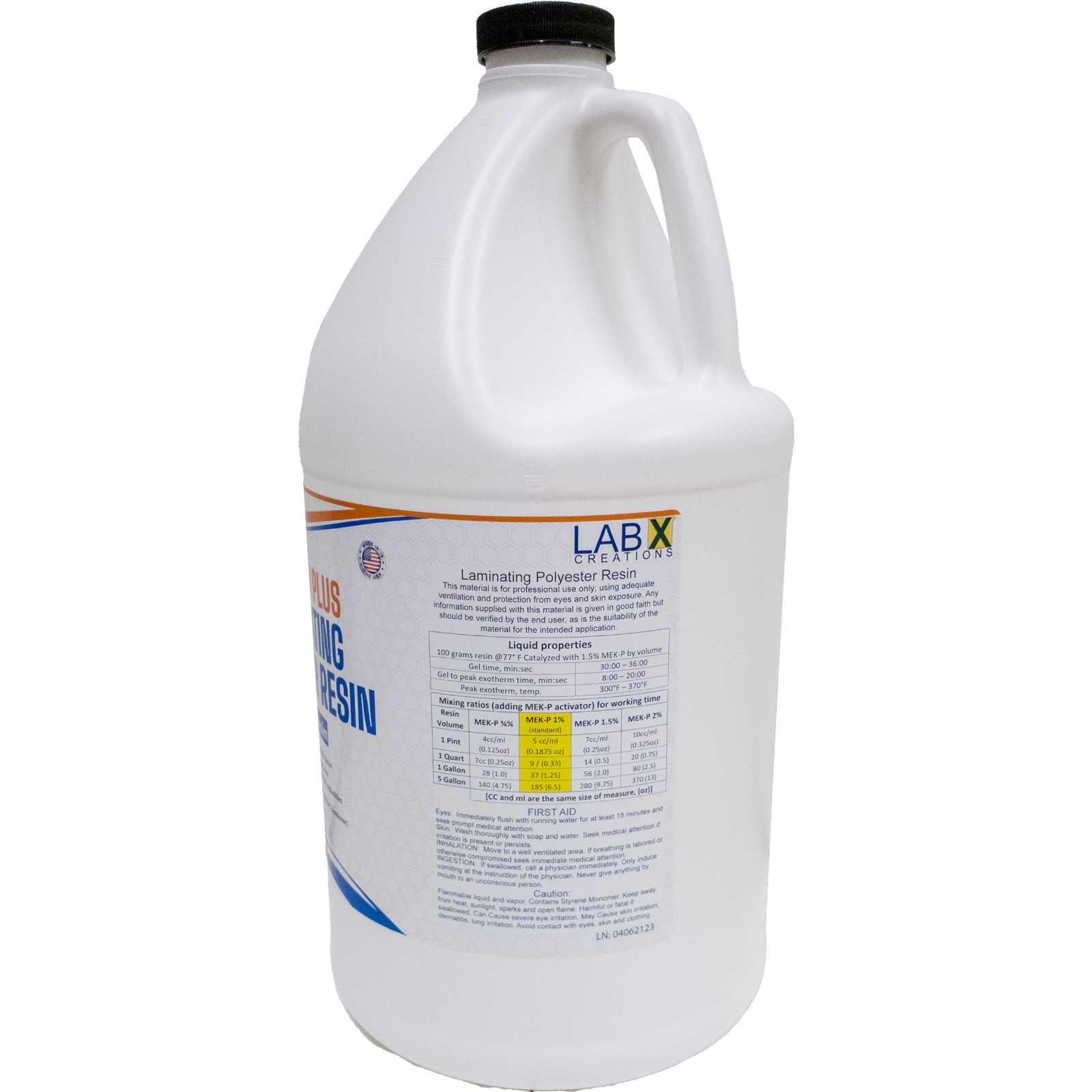 FIBERLAM PLUS FIBERGLASS RESIN 4 Gallon +MEKP (for Laminating on Boat, RV, Cars)