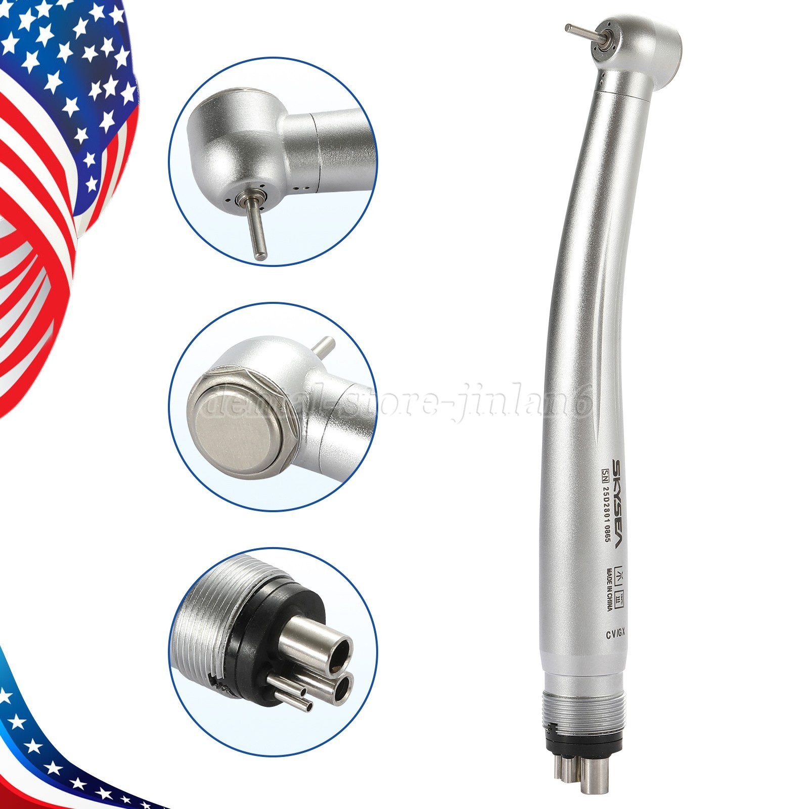 Top Quality! NSK Style Dental High Speed Handpiece Push Button 4 Hole Big Head