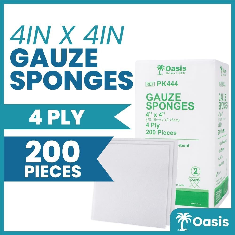 Non-Woven Gauze Sponges 4″ X 4″, 4 Ply, 200/Package