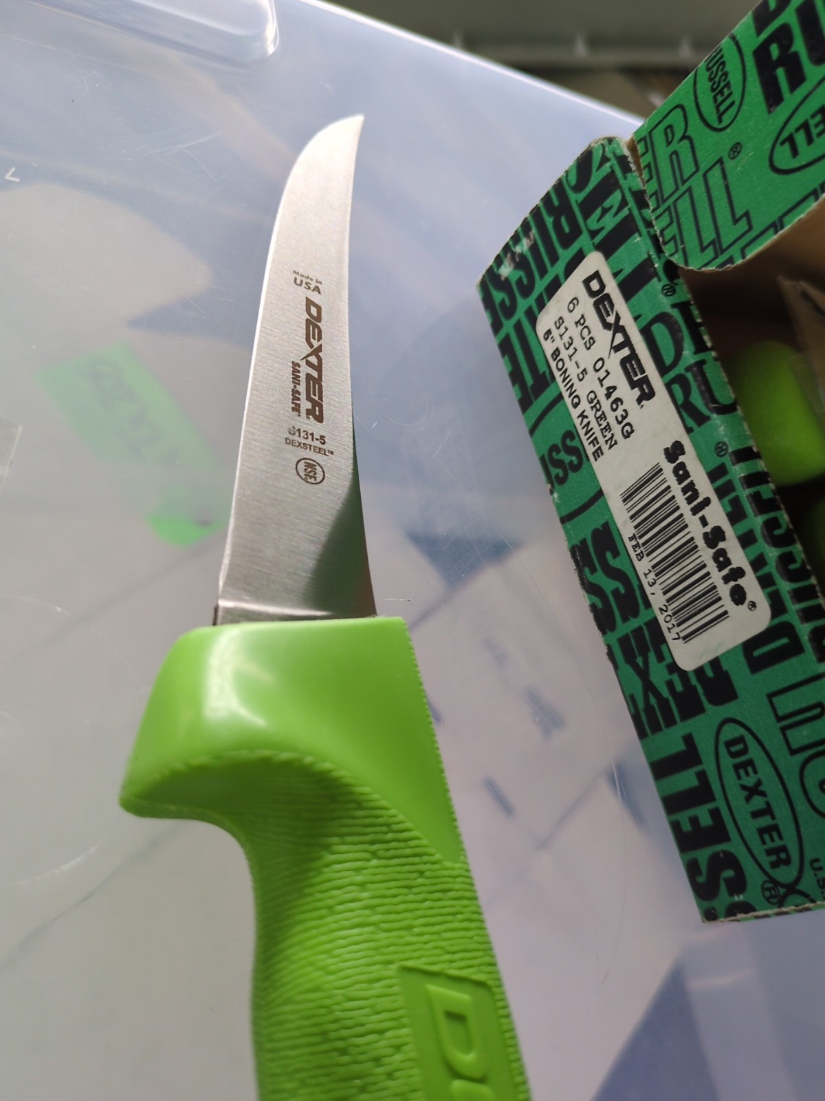 Dexter Russell 01463G Sani-Safe 5″ Narrow Curved Boning Knife S131-5 Green New