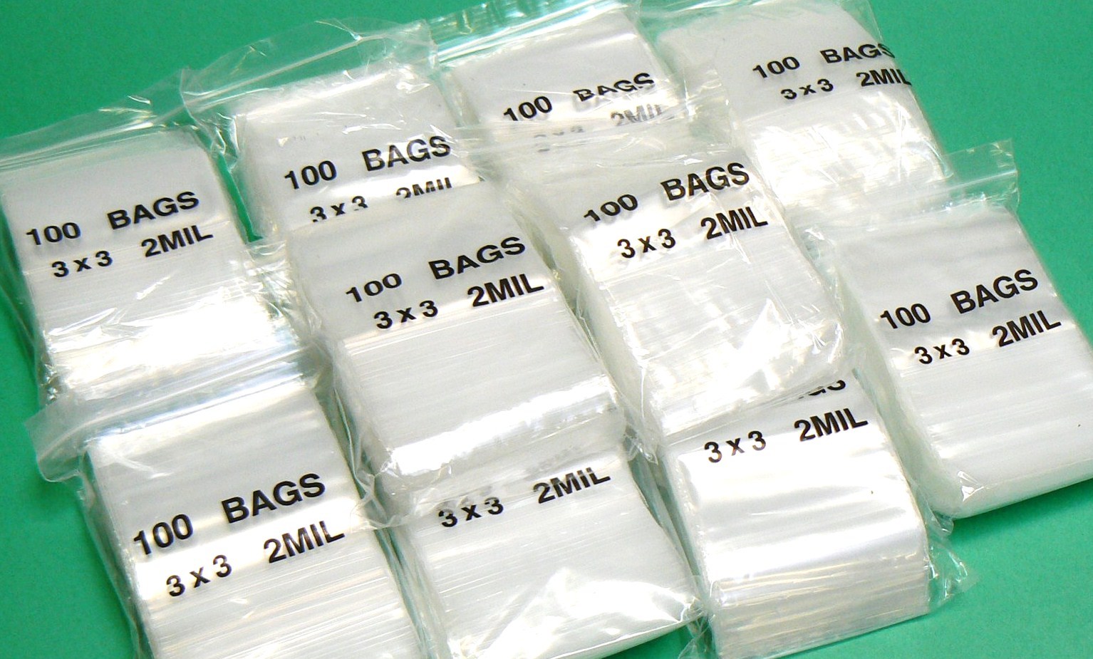 5,000 Zip Seal Lock Bags 2mil Clear 3×3 Reclosable Zip Slide Lock Bag 3″ Square