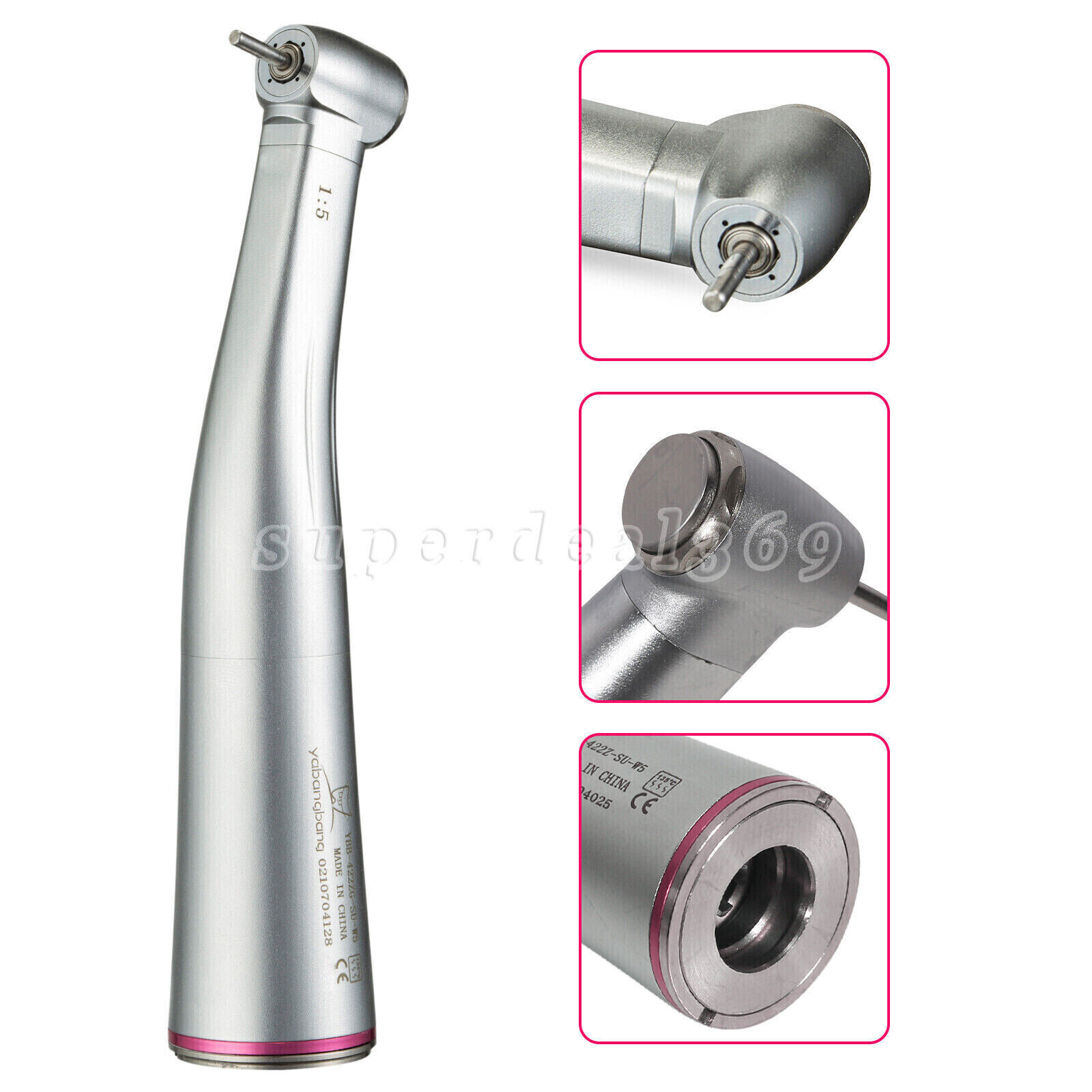 Dental Brushless LED Electric Micro Motor 1:5 1:1 Contra Angle Handpiece FC