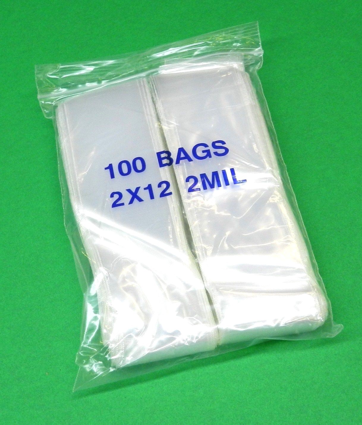 2×12 Zippit RELOC Bags Clear 2 Mil Poly 100 Pcs Reclosable Zip Seal Lock 2x 12″