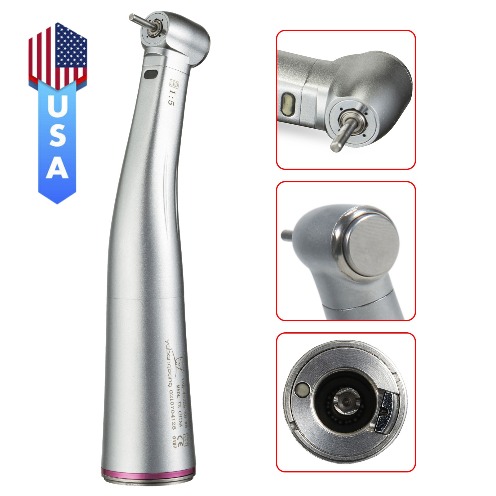 Yabangbang Dental High Speed Handpiece /1:5 Increasing Electric Contra Angle YBB
