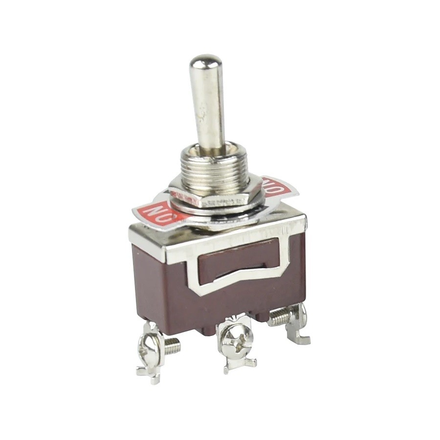3-Pin Position ON-OFF-ON Spring Return Momentary Metal Toggle Switch 15A 250V AC