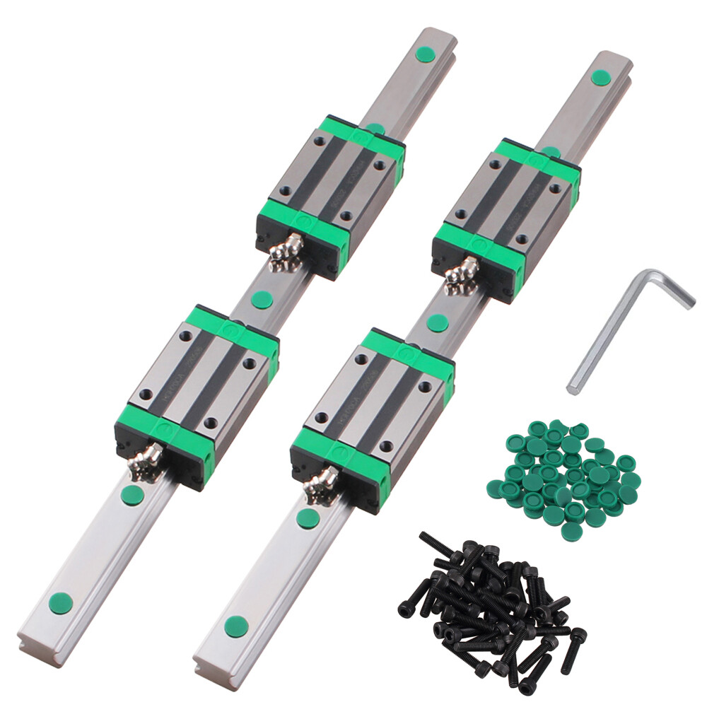 2X HGR15 HGR20 Linear Guide Rail + 4x HGH15CA HGH20CA Block CNC 3D Printer DIY