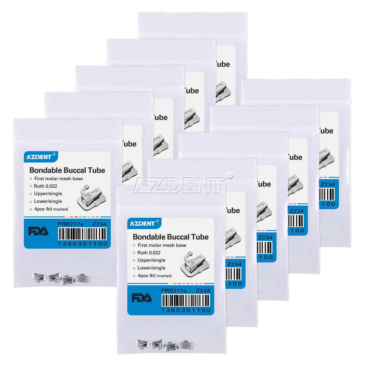 10X Tubos bucales individuales de ortodoncia dental Bondable Roth 022 1er molar