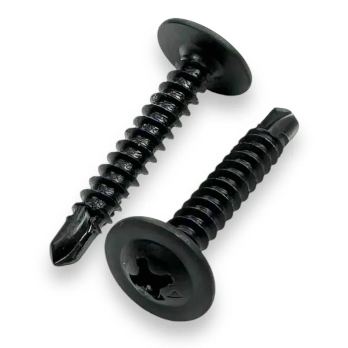 #8 x 1″ Phillips Black Sheet Metal Screws, Self Drilling (150 Qty)