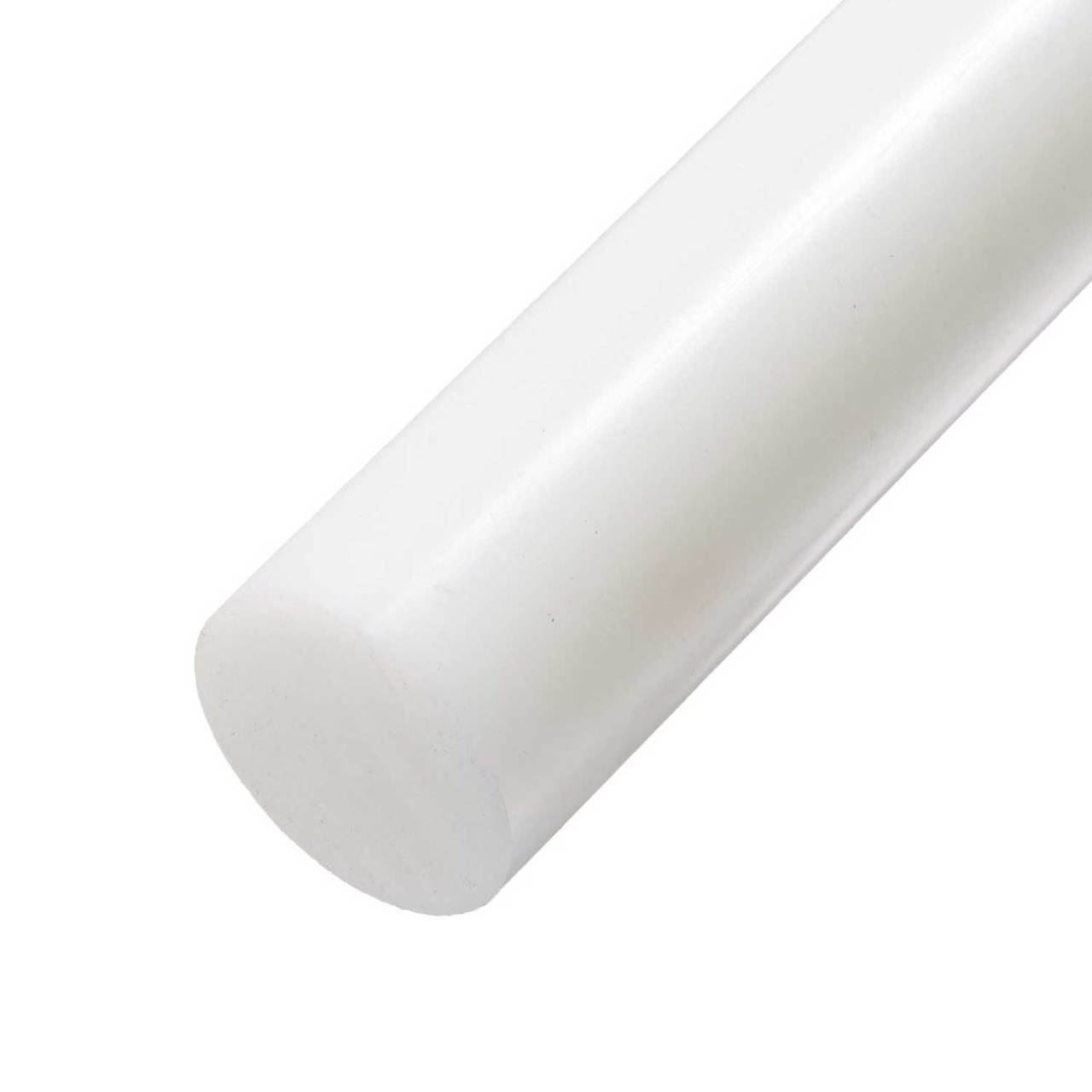 0.500 (1/2 inch) x 36 inches, PET Plastic Round Rod, White