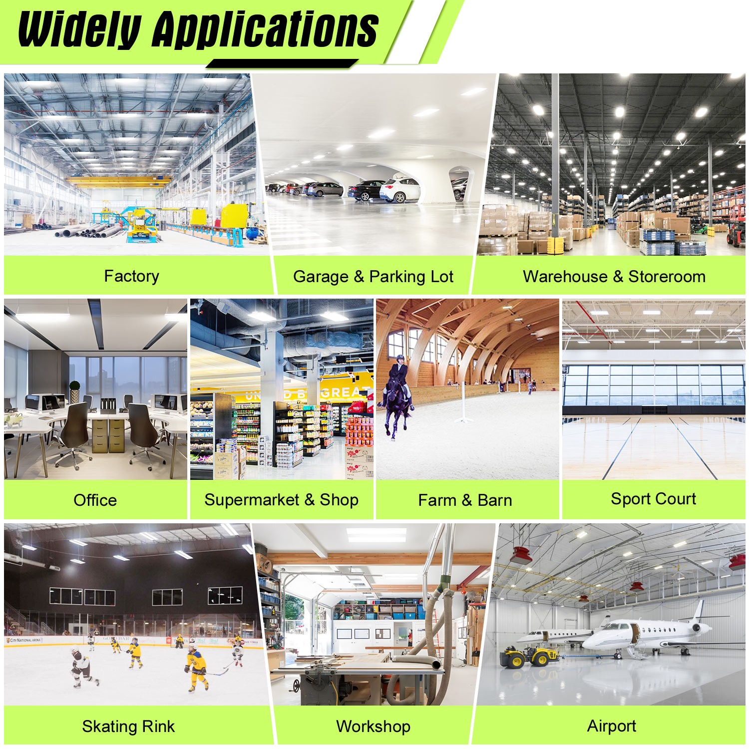LED Linear High Bay Shop Light Dimmable 150W 22500LM Commercial Warehouse Lamp
