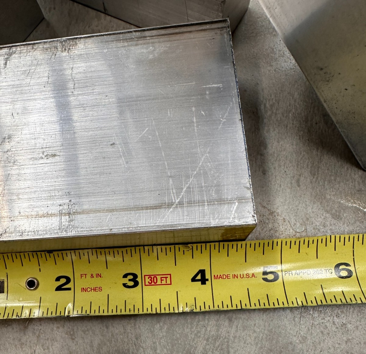 Aluminum 6061 T6 Drop Block Plate Remnant 1 1/4 X 3 X 4 1/4