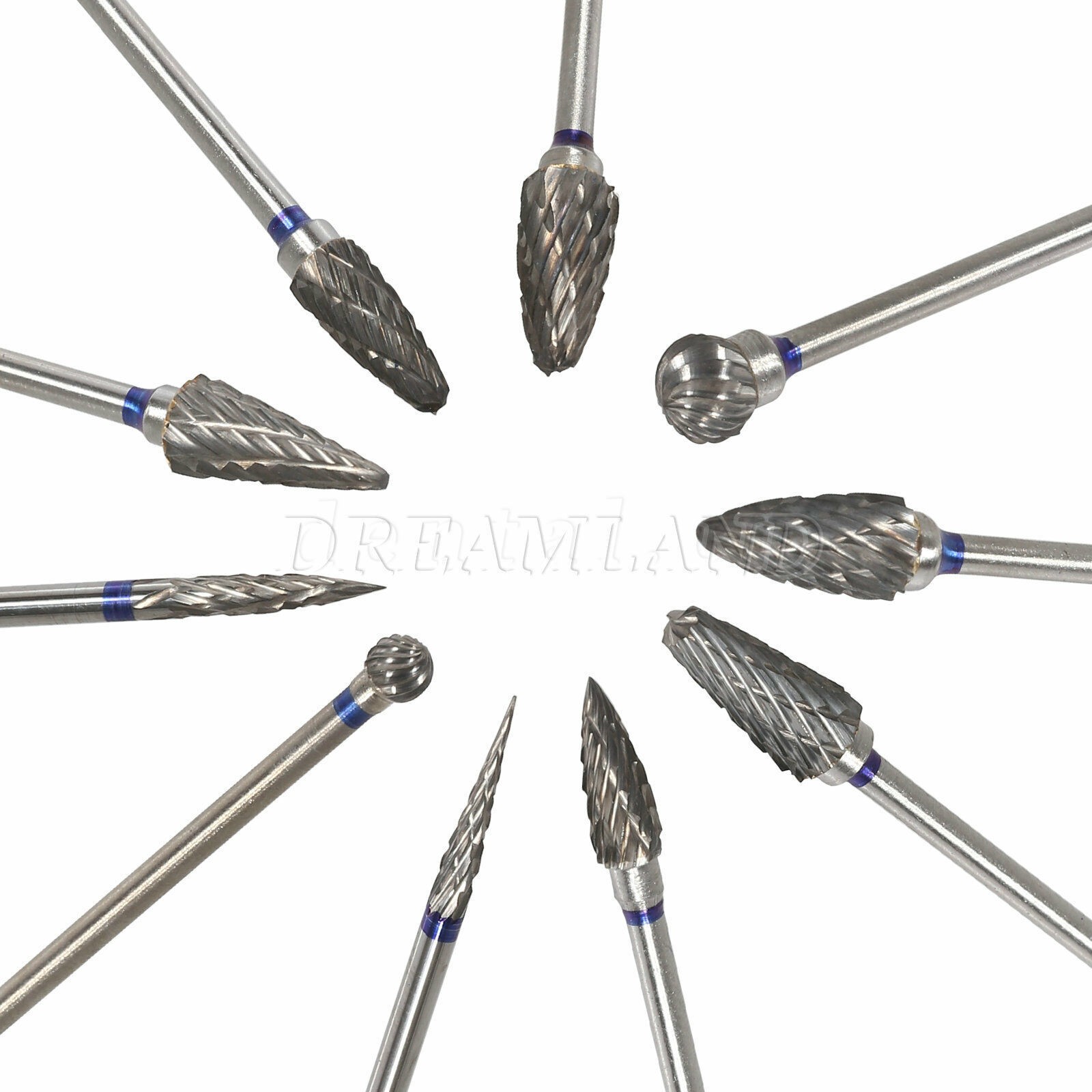 Dental Lab Polishing Drills Tungsten Steel Carbide Bur HP 2.35MM Burs 10 Model