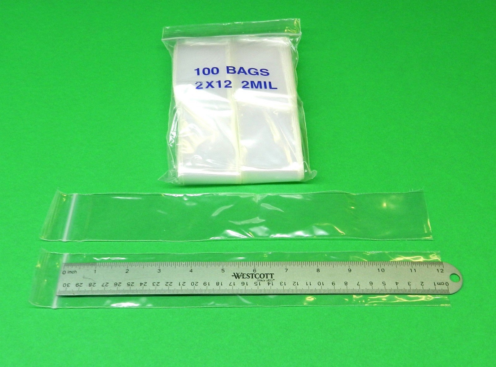 2×12 Zippit RELOC Bags Clear 2 Mil Poly 100 Pcs Reclosable Zip Seal Lock 2x 12″