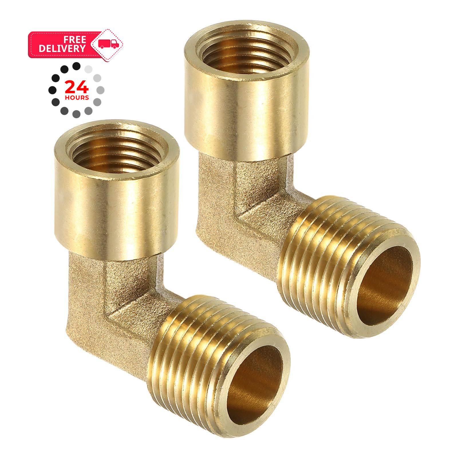 uxcell 2 Pcs G 3/8 Inch Male x G 1/4 x Female, Brass