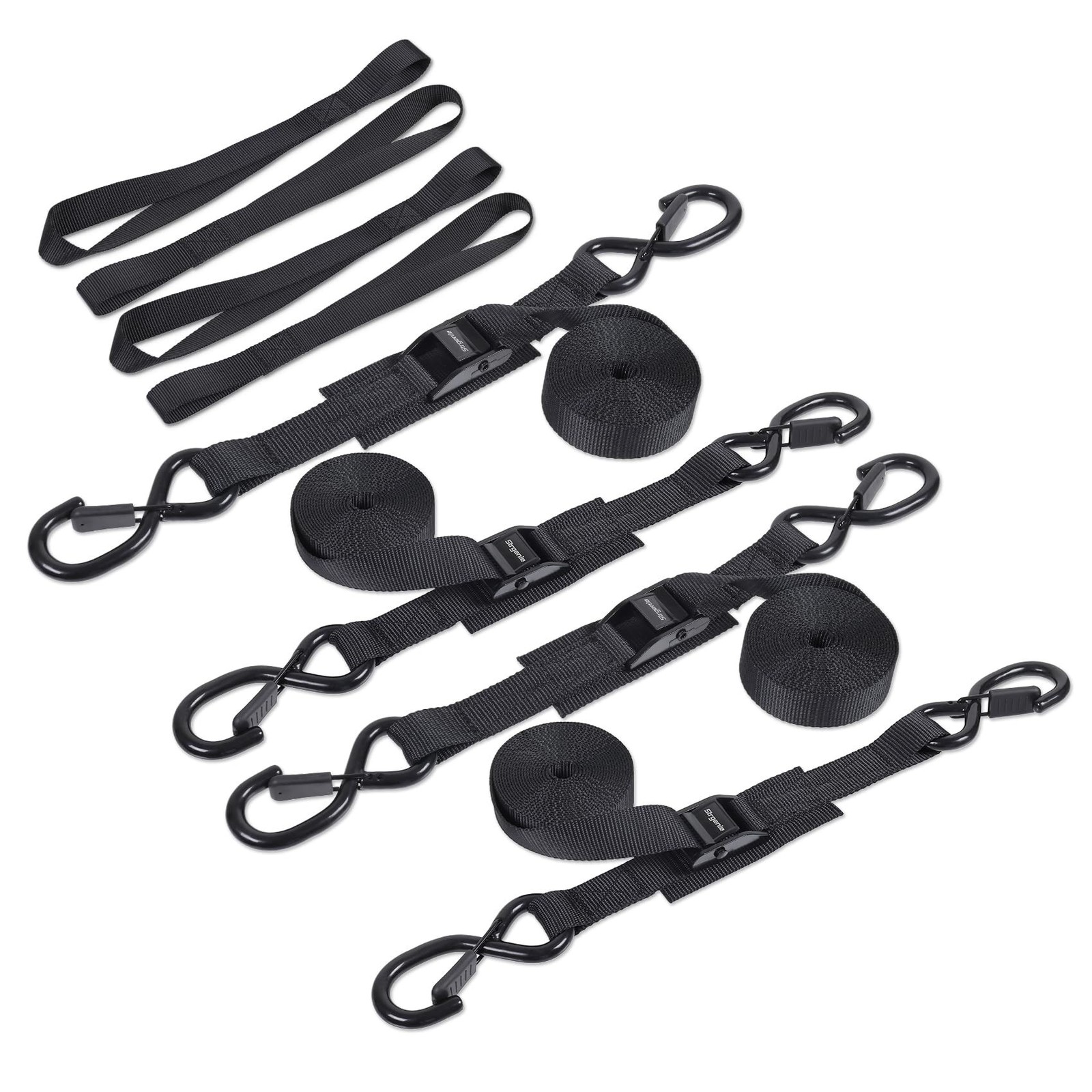 Cam Buckle tie Down Straps 6 Feet 1200lbs Break Strength, 4pcs Heavy Duty tie…