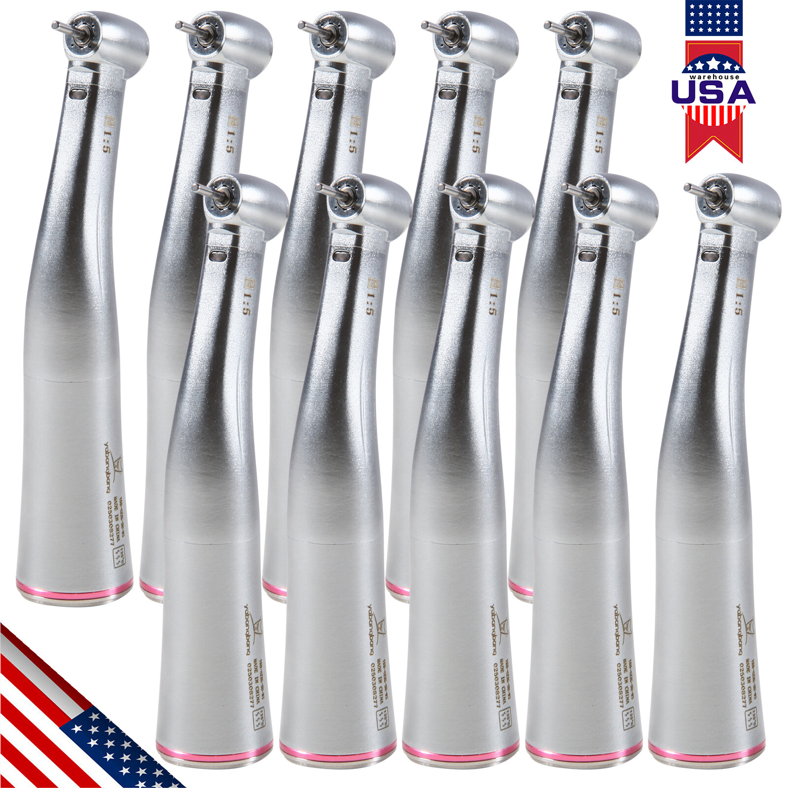 Dental 1:5 LED Fiber Optic Contra Angle Handpiece Standard Fit NSK Ti-MAX X95L