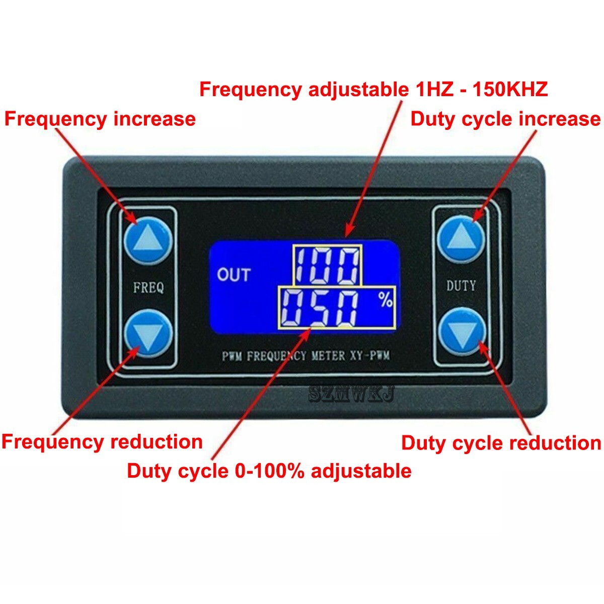 XY-PWM PWM Signal Generator DC3.3-30V 1Hz~150KHz PWM Pulse Frequency Adjustable