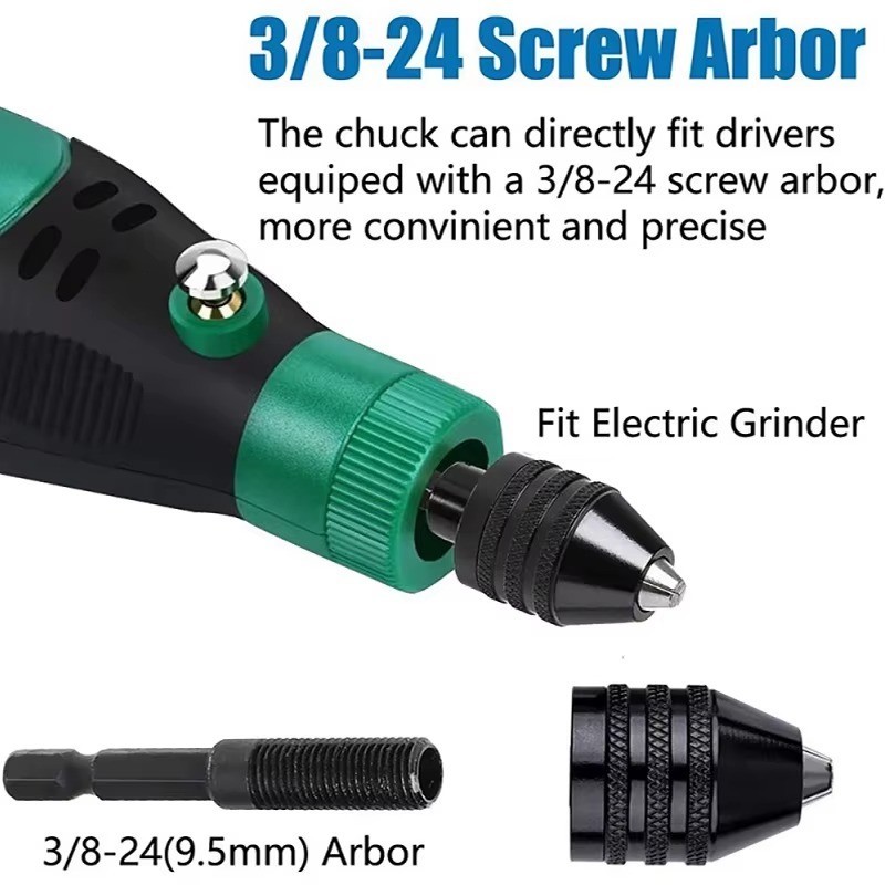 4Pcs 1/4″Hex Shank Keyless Drill Chuck Adapter Bit Quick Change Converter Driver