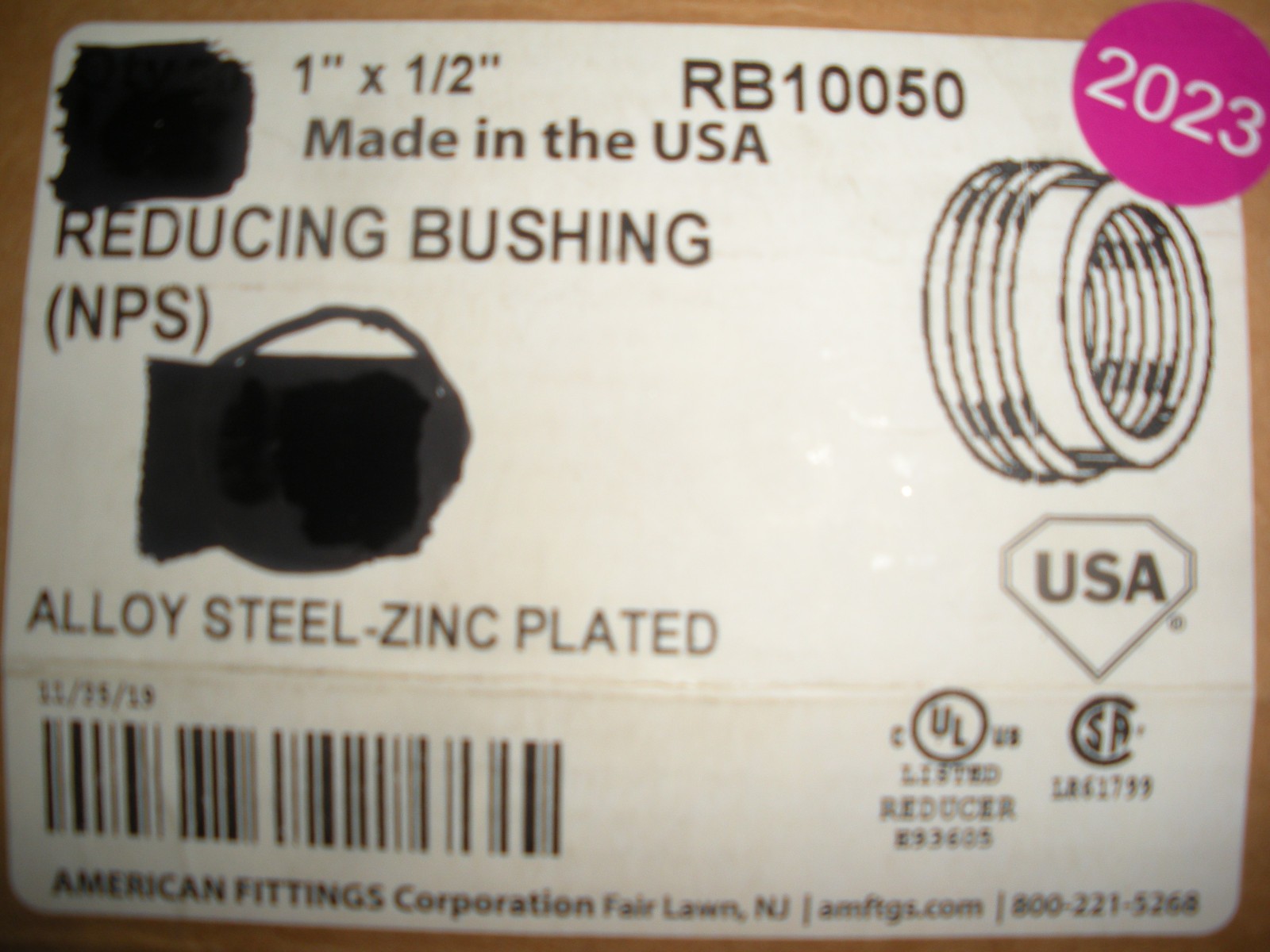 1″ X 1/2″ conduit reducing bushing lot of 10pcs American Fittings RB10050 3 lots