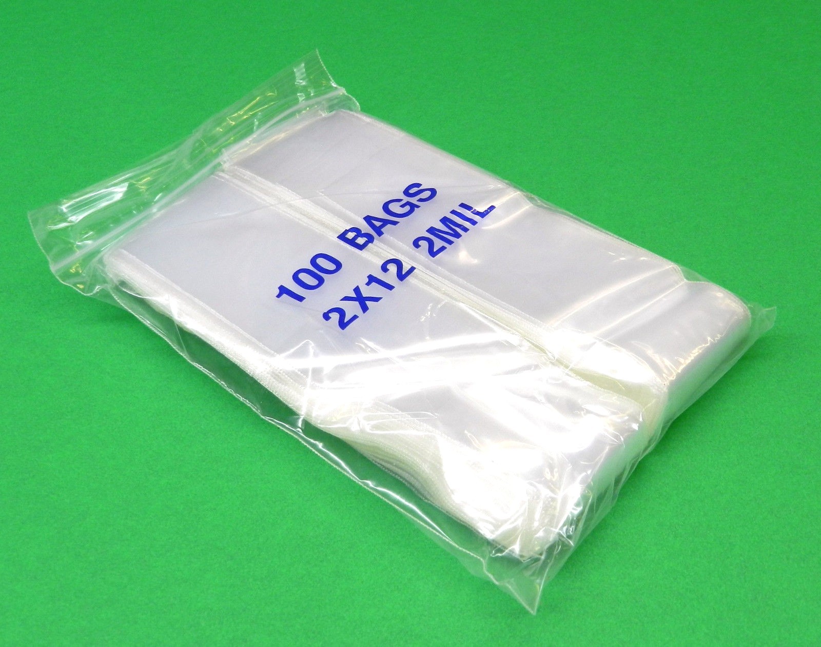 2×12 Zippit RELOC Bags Clear 2 Mil Poly 100 Pcs Reclosable Zip Seal Lock 2x 12″