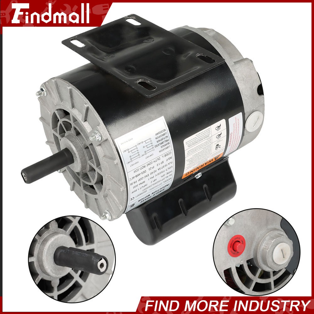 Compressor Duty Electric Motor 2 HP SPL Single Phase 3450 RPM 56 Frame 115/230 V