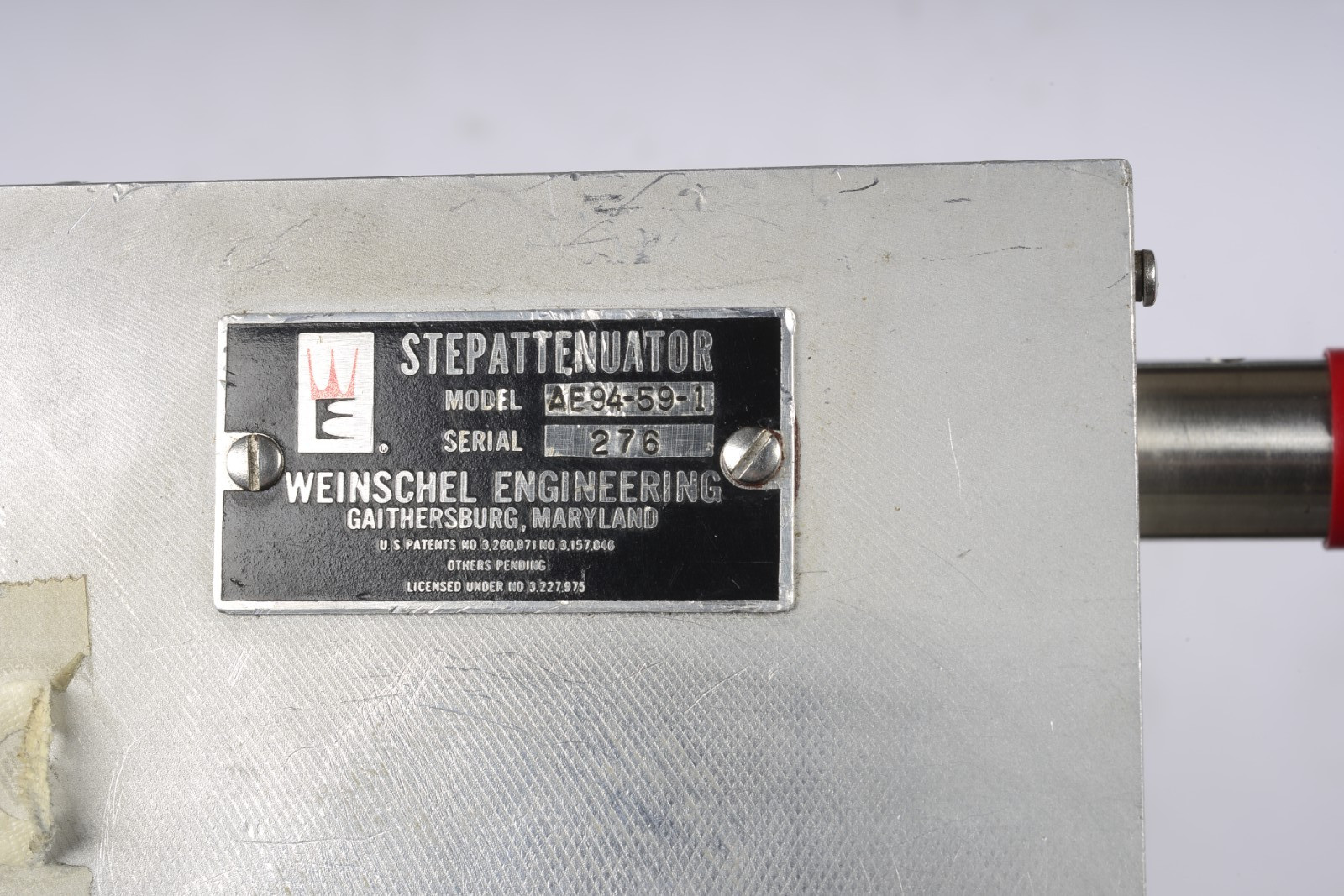 Weinschel Engineering STEPATTENUATOR Model AE 94-59-1. SERIAL #276