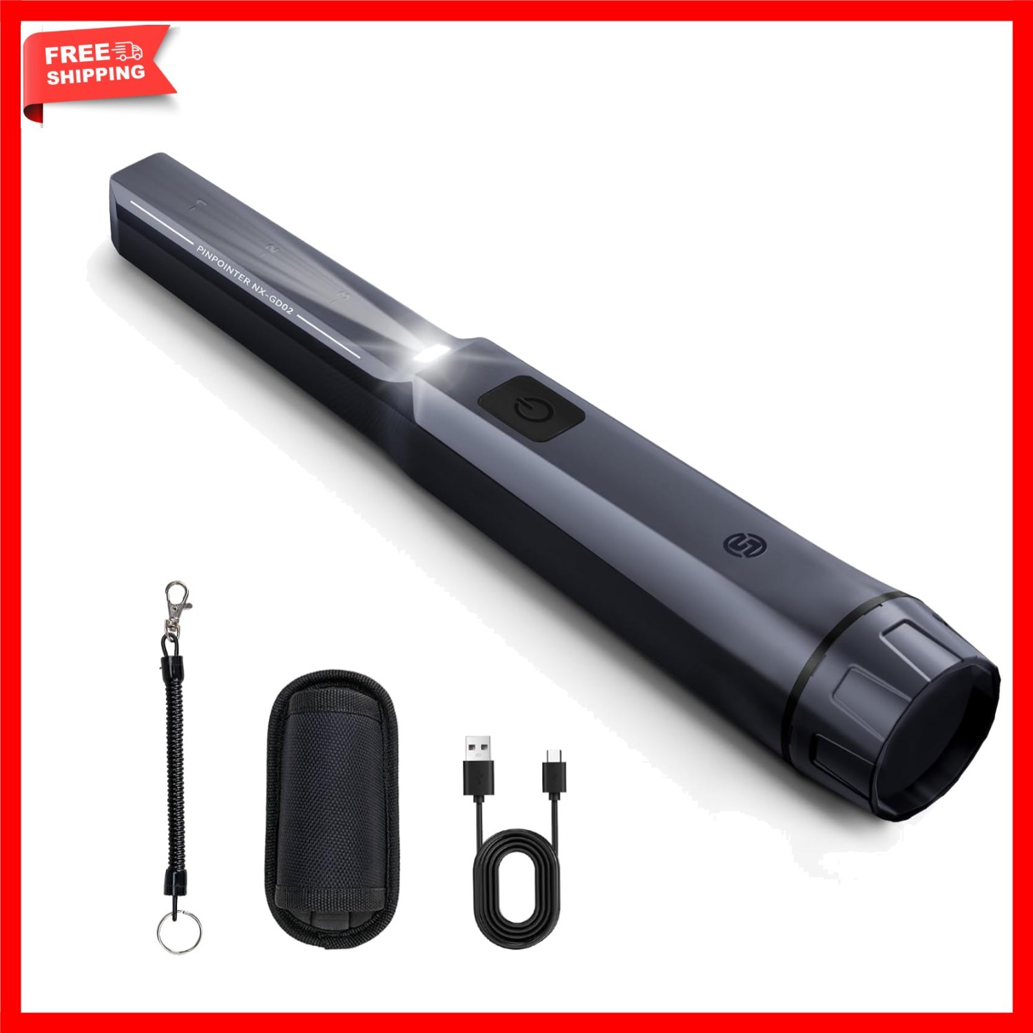 Rechargeable Metal Detector Pinpointer – 800mAh Battery, 15H Use, IP68 Waterproo