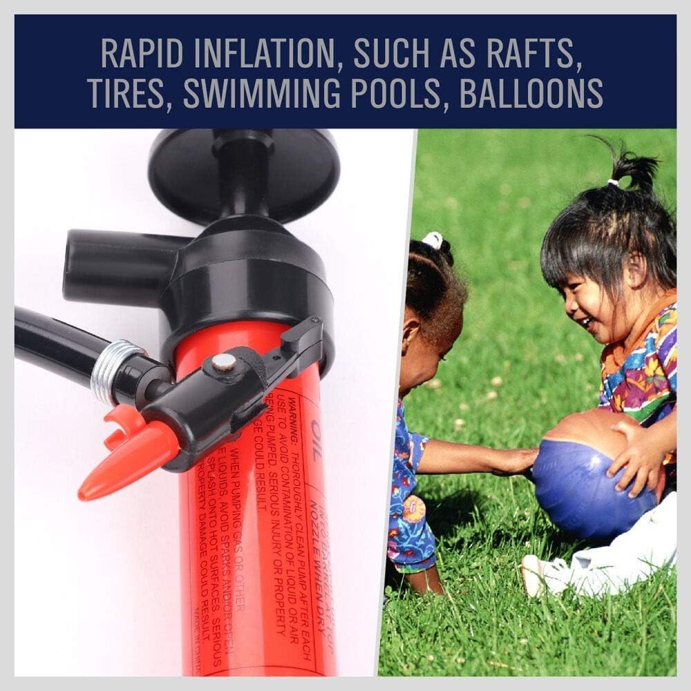 Durable Liquid Transfer Pump with Air Adapter – Red Design, Great for Outdoors