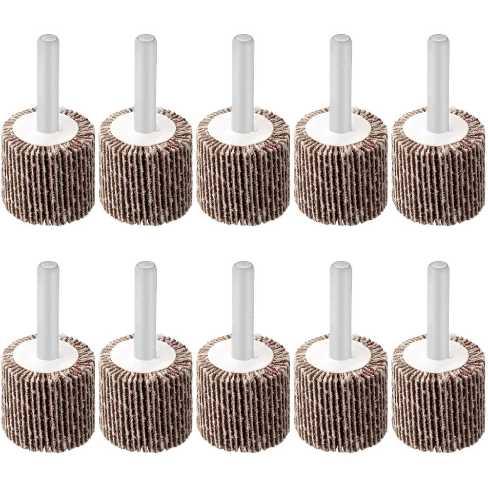 10Pcs 60 Grit Drill Flap Wheel Sander 1x1x1/4″ Flapper Sanding Grinding US