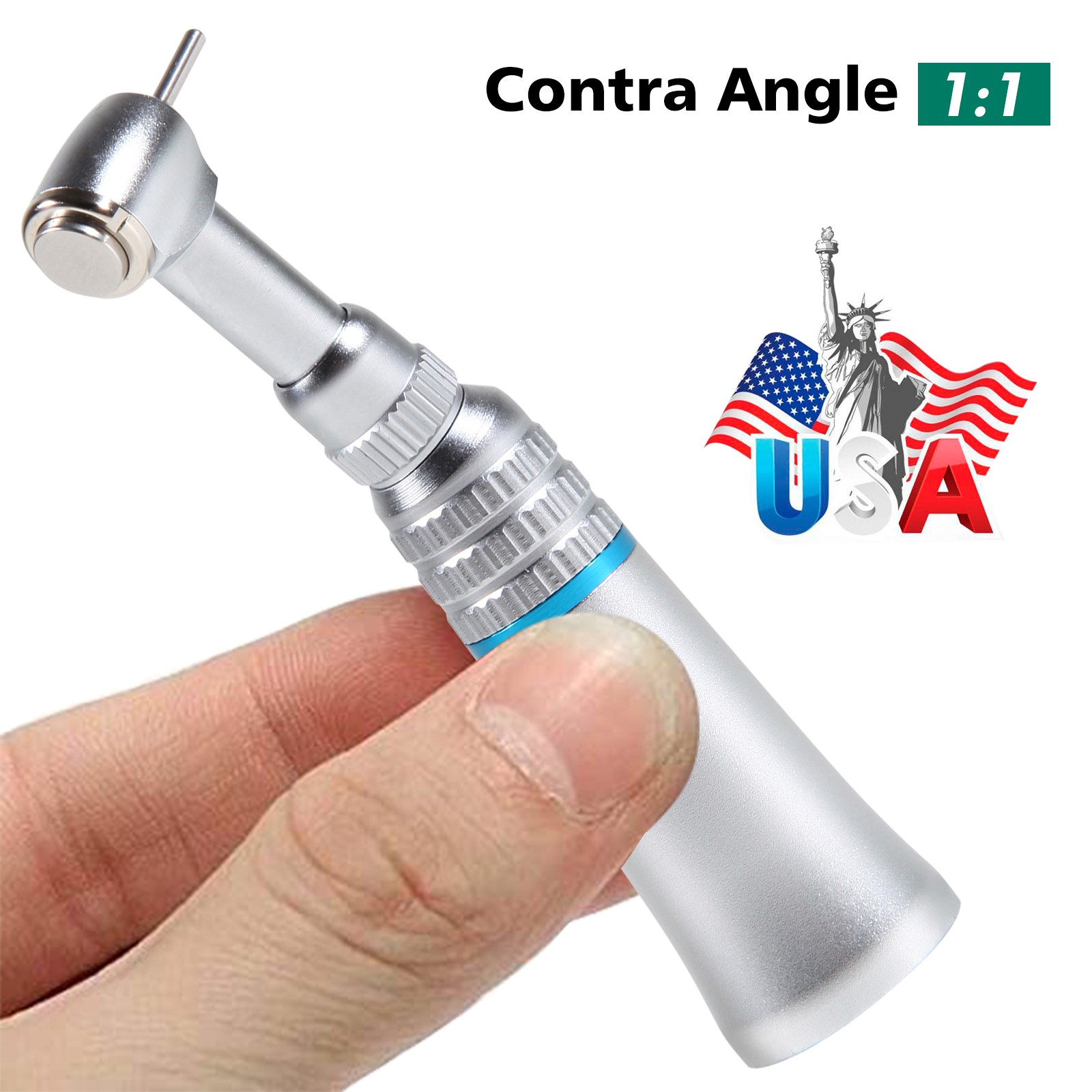 NSK Style Dental Low Speed Contra Angle Handpiece Push Button Fit FG1.6MM Burs