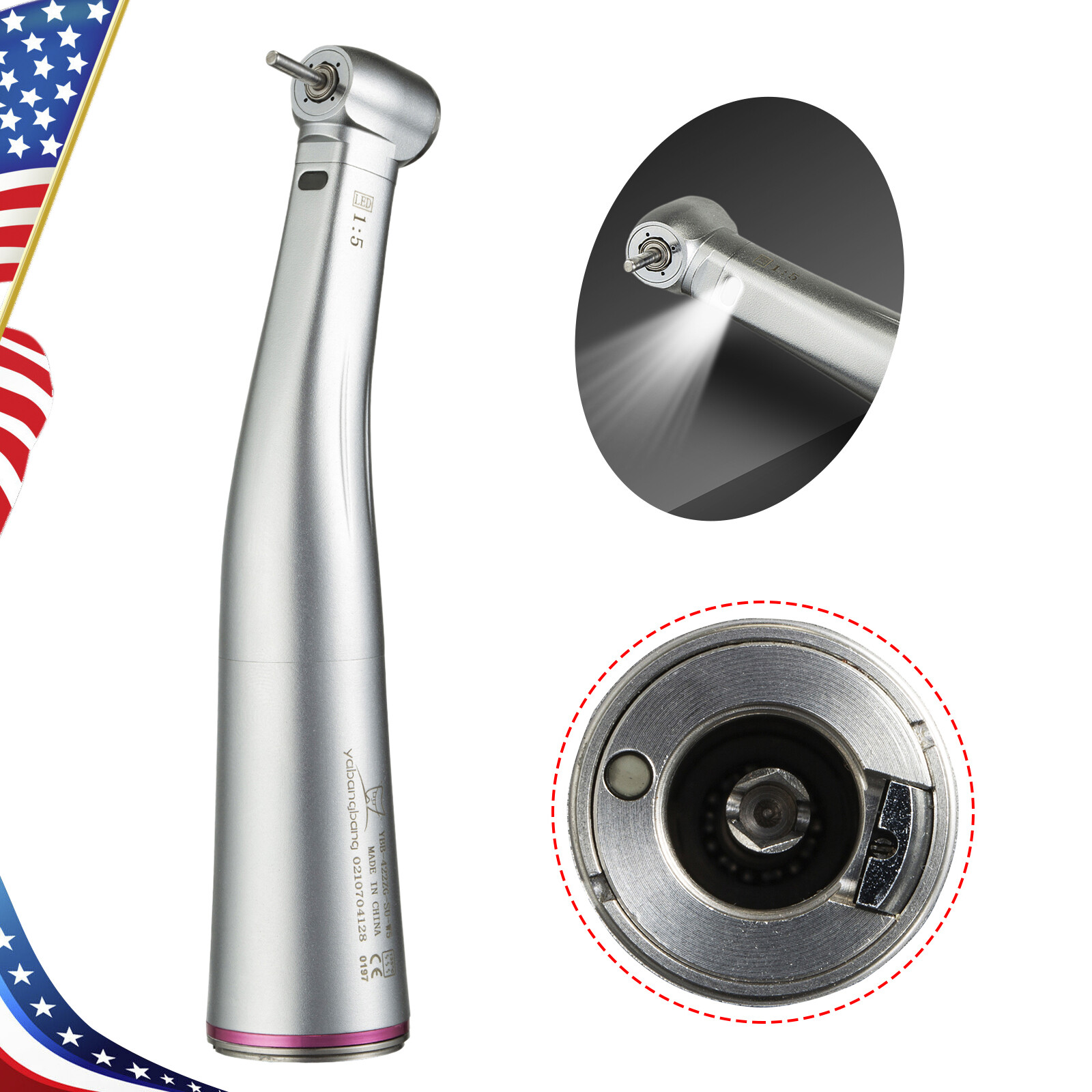 NSK Style Dental 1:5/ 20:1/ 1:1 /1:4.2 LED Fiber Optic Contra Angle Handpiece