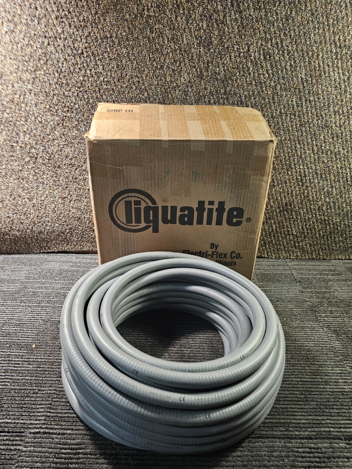 Liquatite EF-11 1/2″Liquid Tight Flexible Metal Conduit 1/2″ 100ft Gray