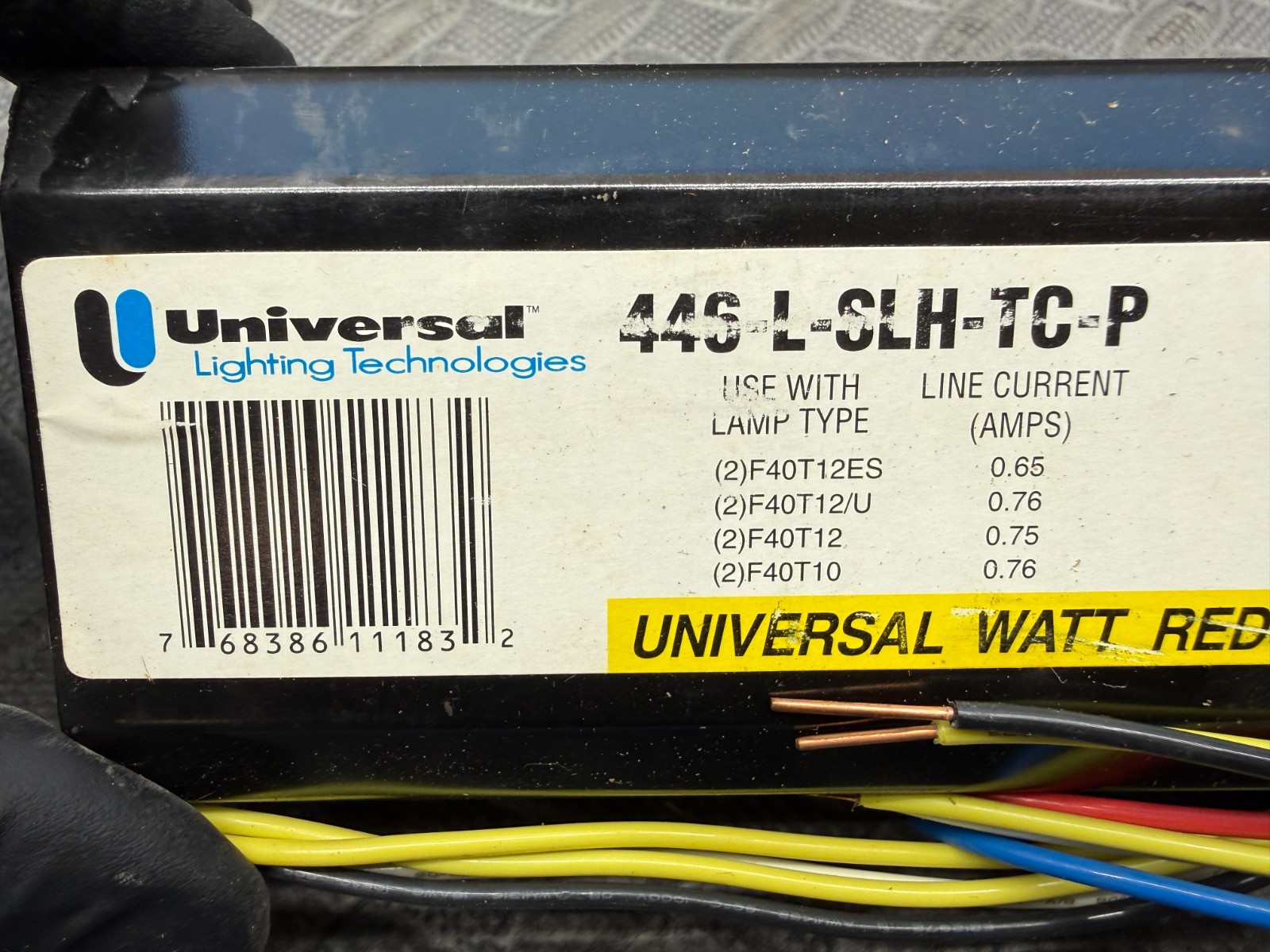 Universal 446LSLHTCP000I 120V Watt Reducer Rapid Start Lighting Ballast