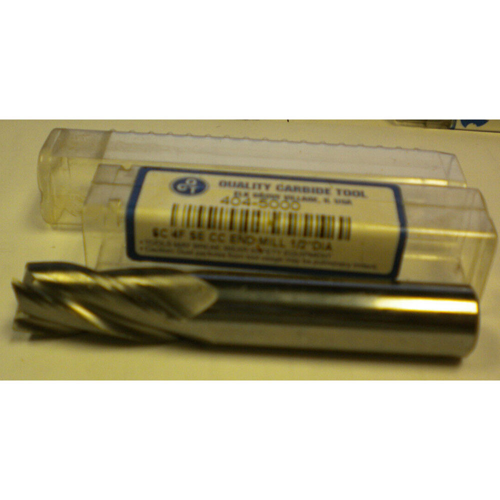 QUALITY CARBIDE 404-5000 1/2″DIA SE CARBIDE ENDMILL 4 FLT 3″OAL CENTER CUT