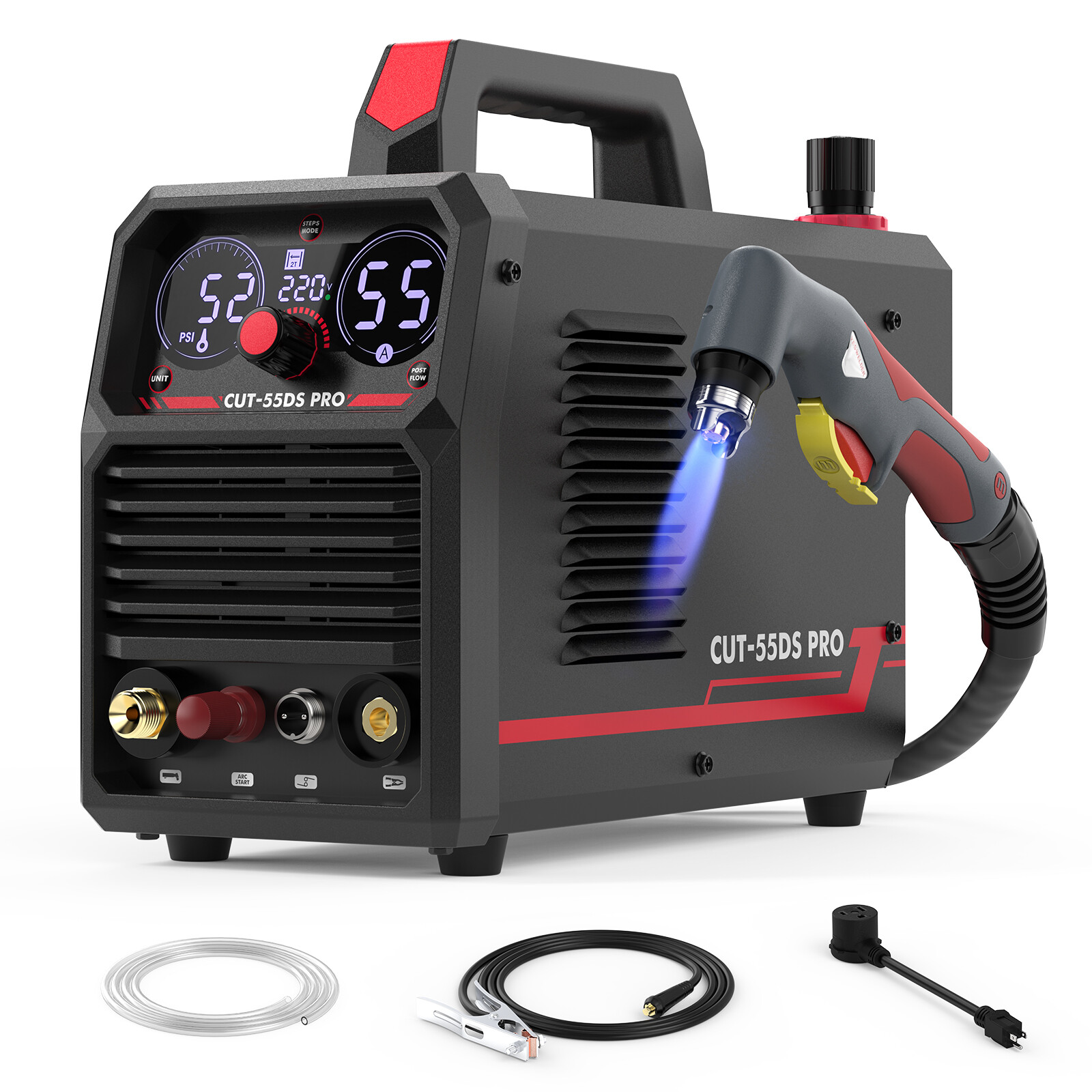 55Amp Plasma Cutter,Non-Touch Pilot Arc Blowback Cutting Machine,110/220V,Non HF