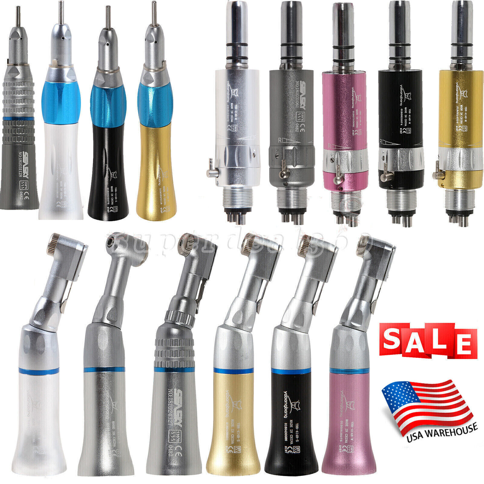 Dental low slow speed straight handpiece/ contra angle/ air motor 2/4hole E-type
